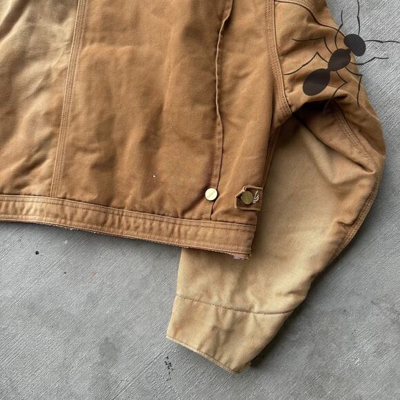 Vintage Y2K Carhartt brown cropped Detroit style work wear jacket - Picture 9 of 9